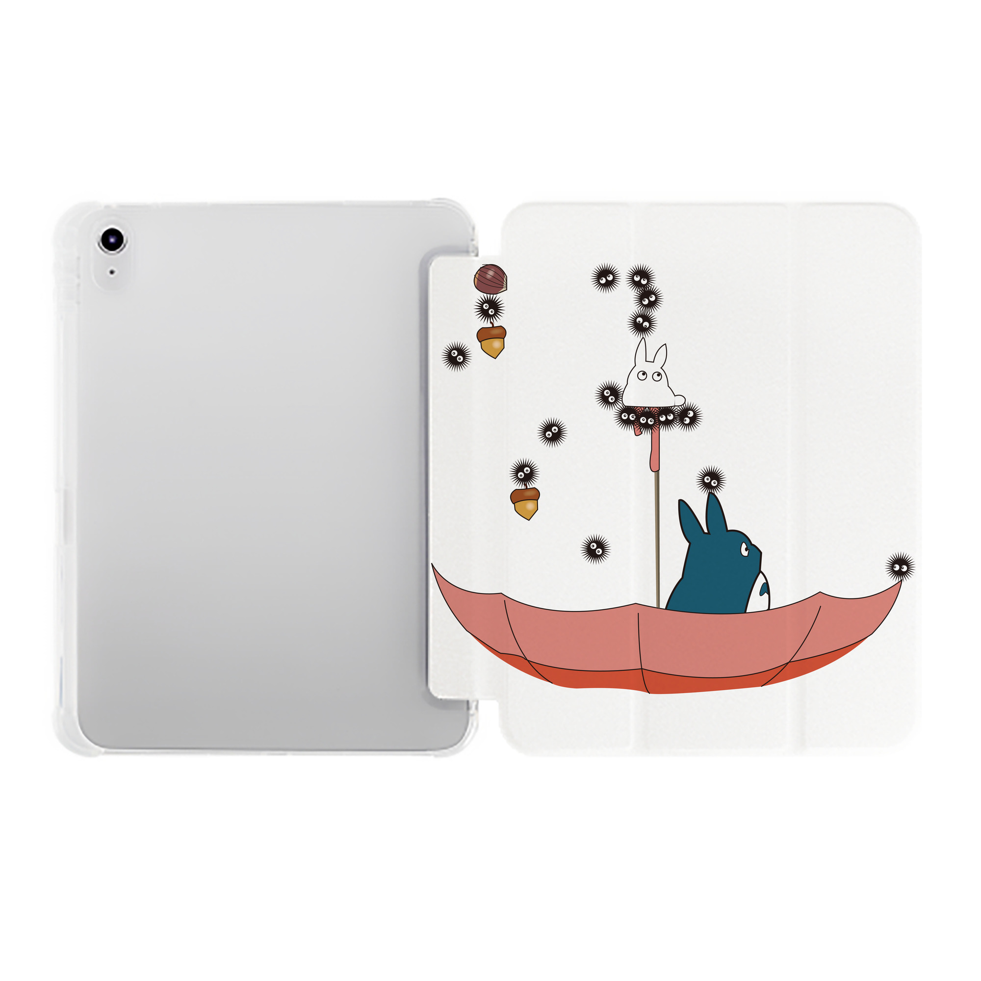 （画像用） となりのトトロ 草壁メイ 草壁サツキ My Neighbor Totoro Satsuki Kusakabe Mei Kusakabe IPad ケース ペン収納付き 三つ折りスタンド PUレザー×シリコン 対応機種9.5/10.5/10.9インチ